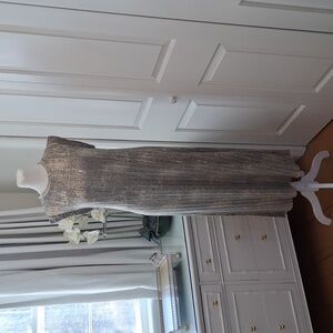 NWOT Akemi‎ + Kin x Anthropologie Womens Corrina Gold Metallic Midi Dress XS